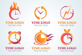 六個時間類logo矢量素材