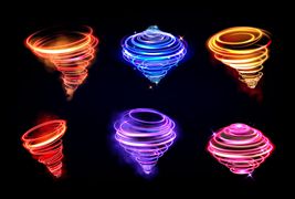 六個炫彩霓虹燈漩渦效果矢量素材