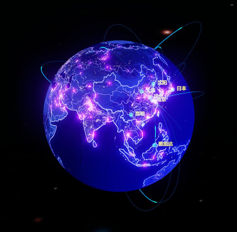 html5 3D酷炫世界地球儀動畫特效